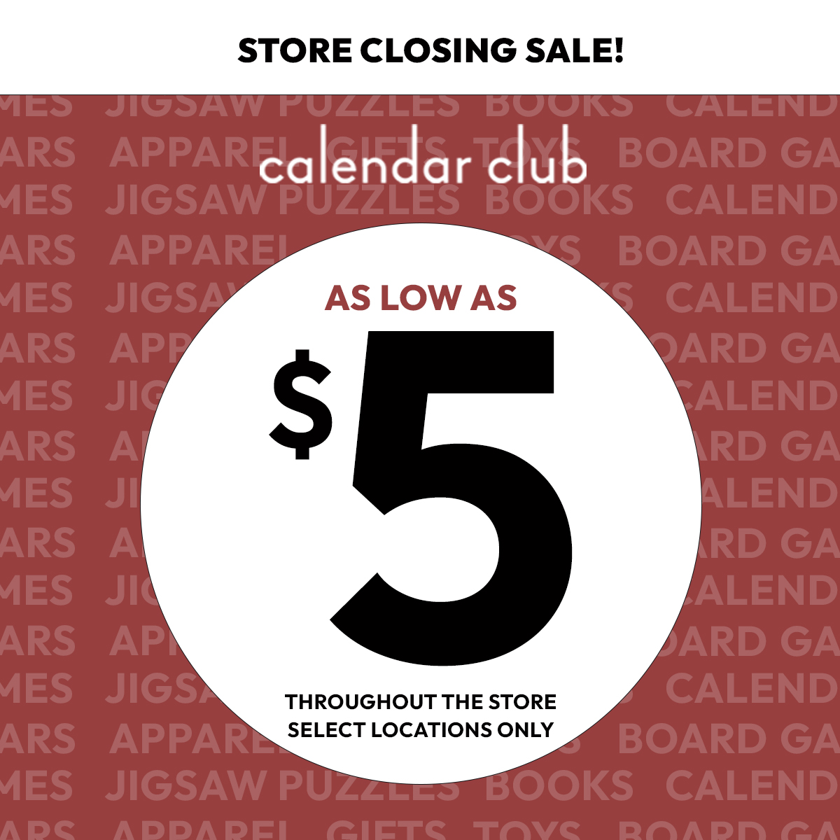 Store Closing Sale!